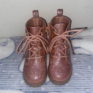 Glitter Lace-Up Combat Boots